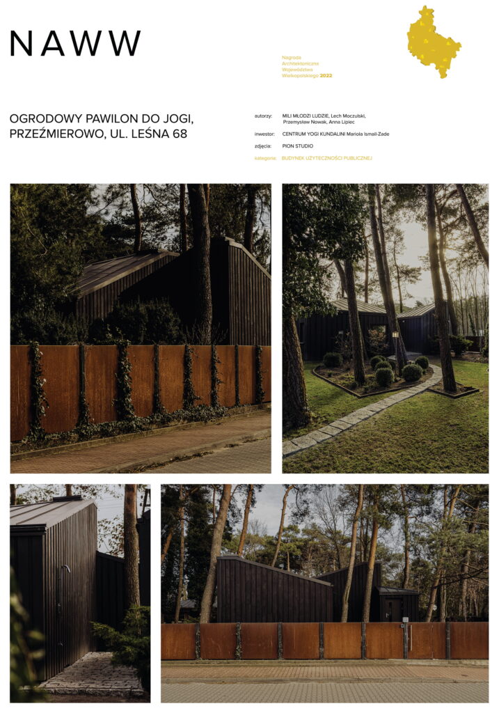 Plansza projektowa pawilonu do jogi